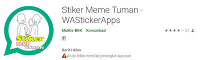 Download Aplikasi Tuman dan kirim stiker meme tuman di wa. Dengan aplikasi ini anda daat mengirimkan sebuah stiker meme tuman untuk teman anda di whatsapp.