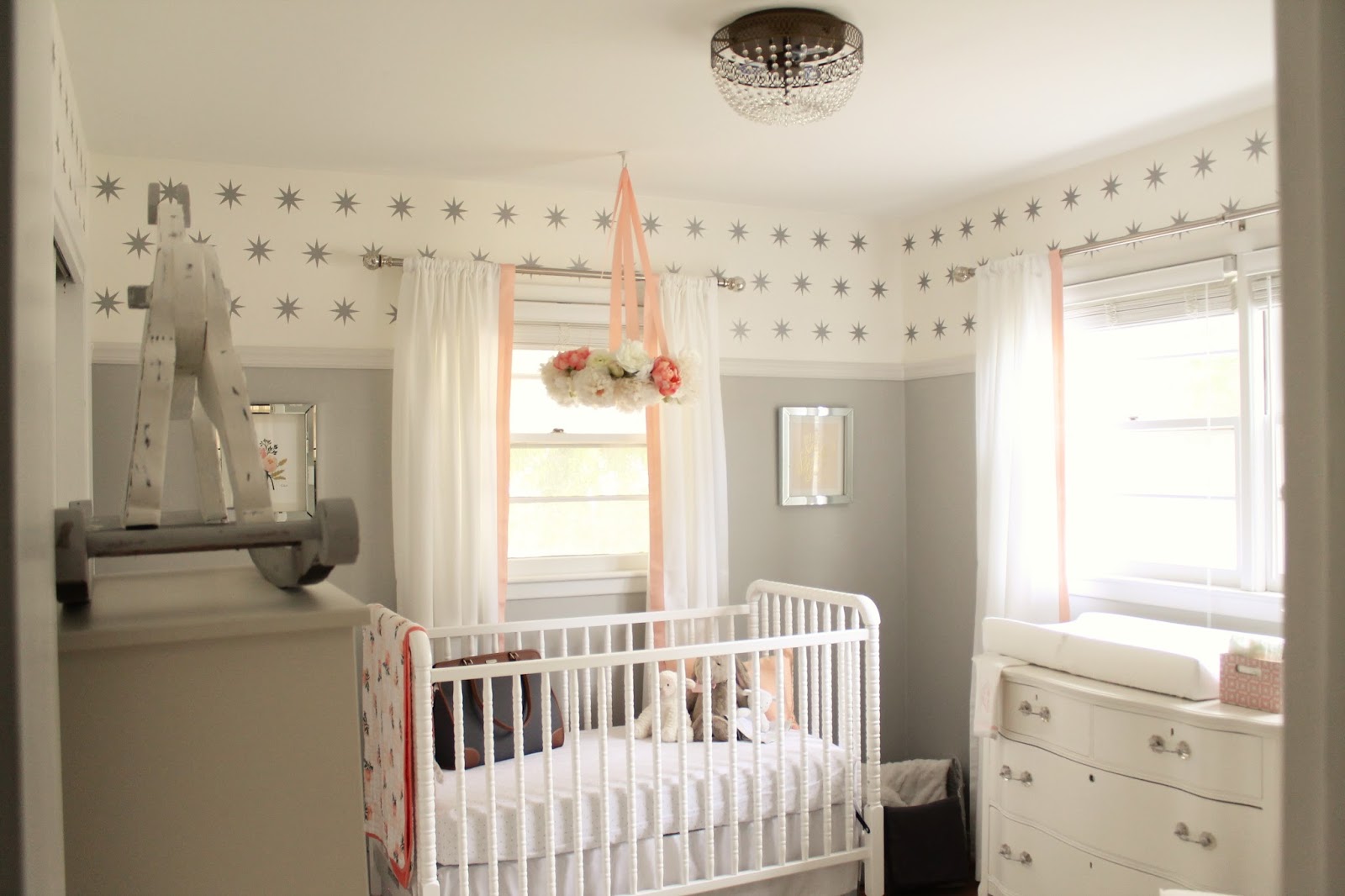 Peach and Gray Nursery Reveal Courtney M. Browning