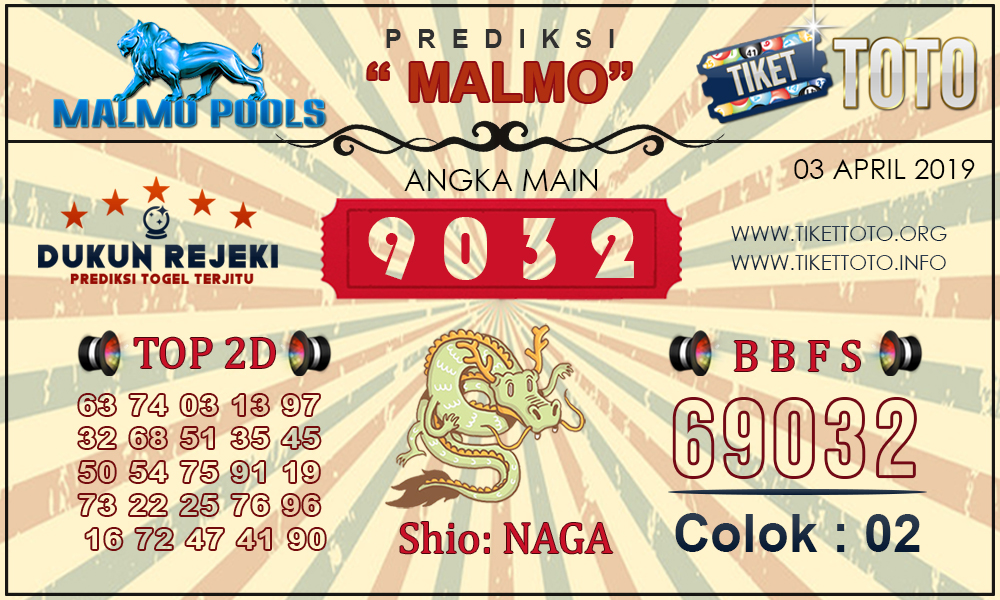 Prediksi Togel MALMO TIKETTOTO 03 APRIL 2019
