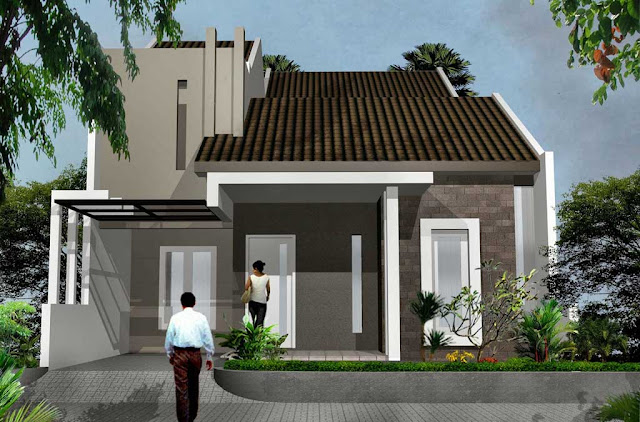 Desain rumah minimalis modern 1 lantai type 45