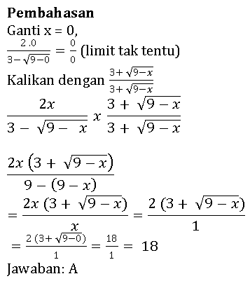 Pembahasan soal limit tak tentu Pembahasan soal limit tak tentu