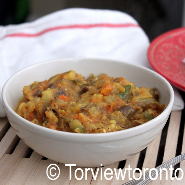 Eggplant with dried shrimp curry
