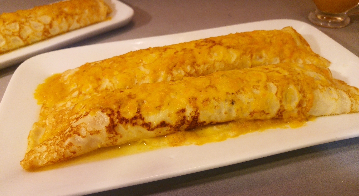 El menú de mi cocina Crepes o frixuelos rellenos de merluza y langostinos