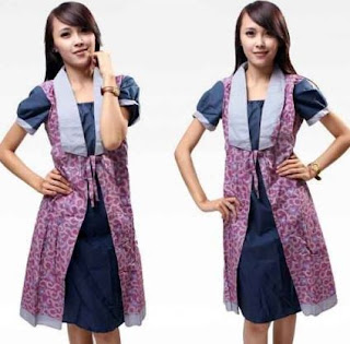 Contoh cardigan motif batik wanita muda simpel modern Contoh cardigan motif batik wanita muda simpel modern