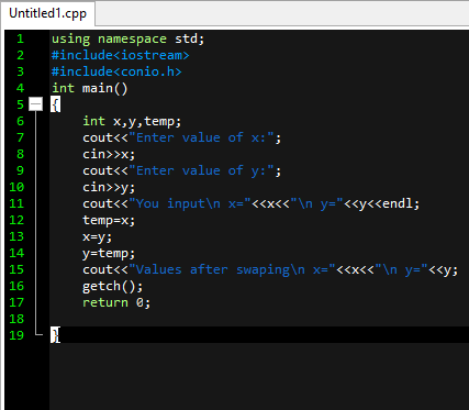 Program to swap the value of two variables. - C++ Programmer