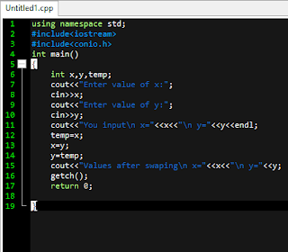 Program to swap the value of two variables. - C++ Programmer