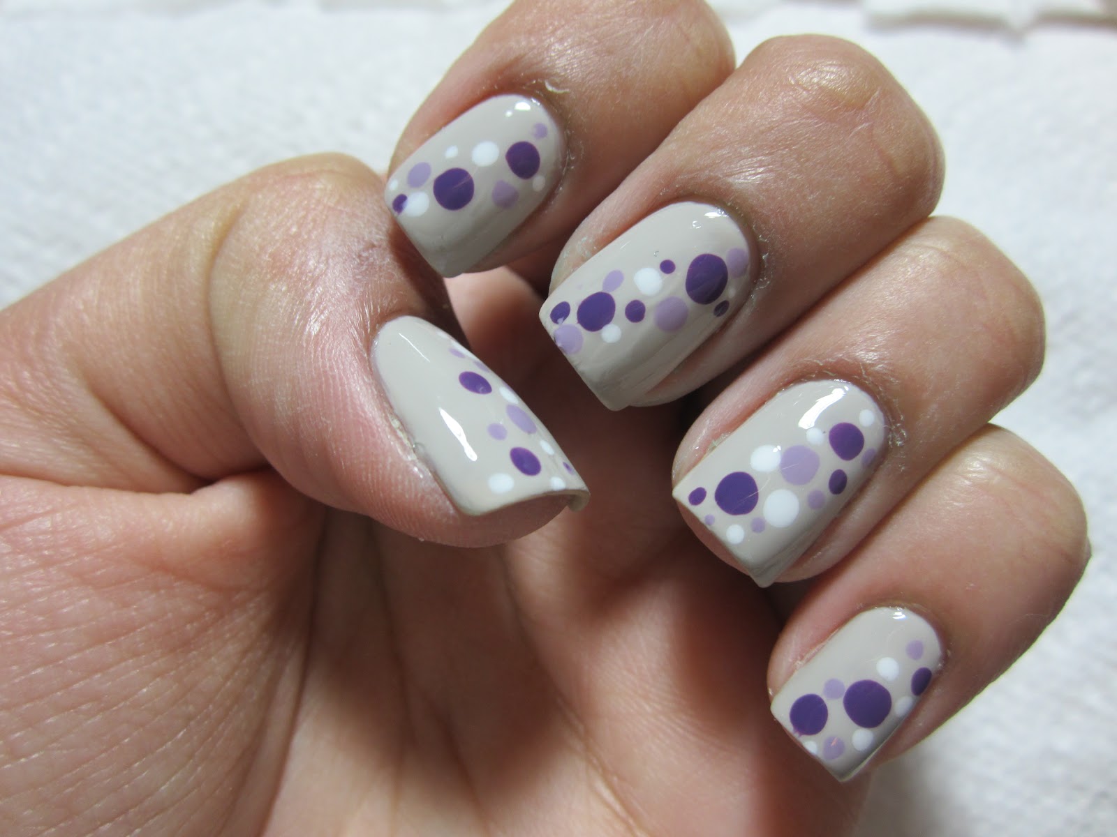 Beauty By Moi: Diagonal Purple Dots – Simple and Easy at home Manicure