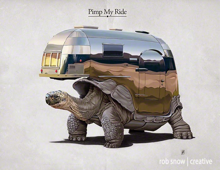 17-Pimp-My-Ride-Rob-Snow-Animal-Illustrations-Play-on-Words-www-designstack-co