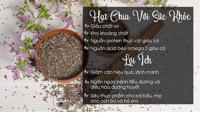 Tác dụng tuyệt vời của hạt Chia đối với sức khoẻ Tác dụng tuyệt vời của hạt Chia đối với sức khoẻ