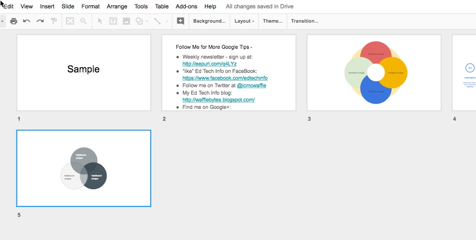 google slides availability of grid view
