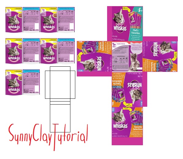 SunnyClayTutorial Real Miniature Whiskas cat food DIY