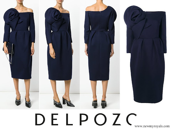 Queen Letizia wore DELPOZO flower embellished long-sleeved dress