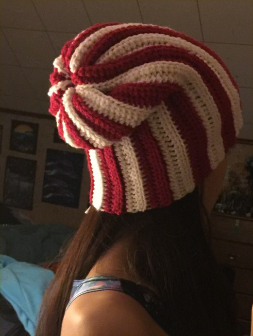 Anita's Health Blog Crochet Candy Cane Hat 4 Red & White