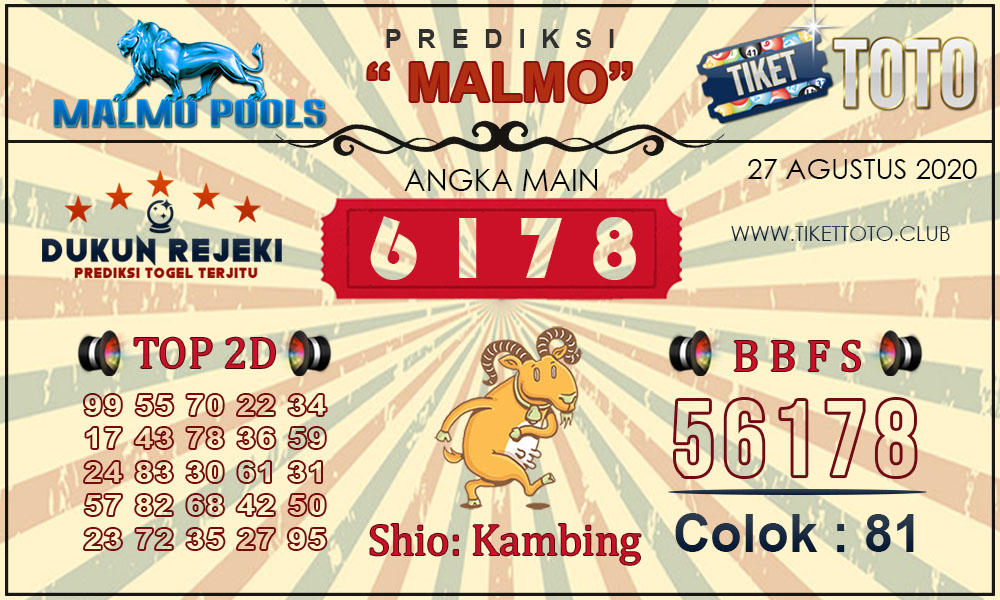 Prediksi Togel MALMO TIKETTOTO 27 AGUSTUS 2020