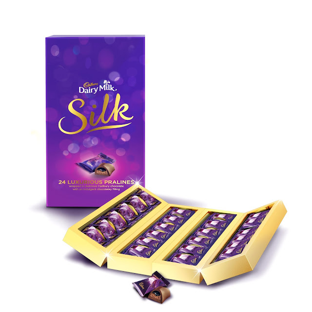 Cadbury Dairy Milk Silk Chocolate Pralines Collection 240 gms (24 pieces) - Rs. 700 Cadbury Dairy Milk Silk Chocolate Pralines Collection 240 gms (24 pieces) - Rs. 700