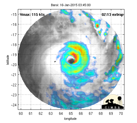 Cyclone tropical intense Bansi: le point à 8h00