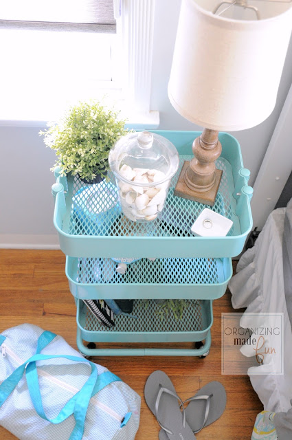 IKEA Raskog for a nightstand :: OrganizingMadeFun.com IKEA Raskog for a nightstand :: OrganizingMadeFun.com
