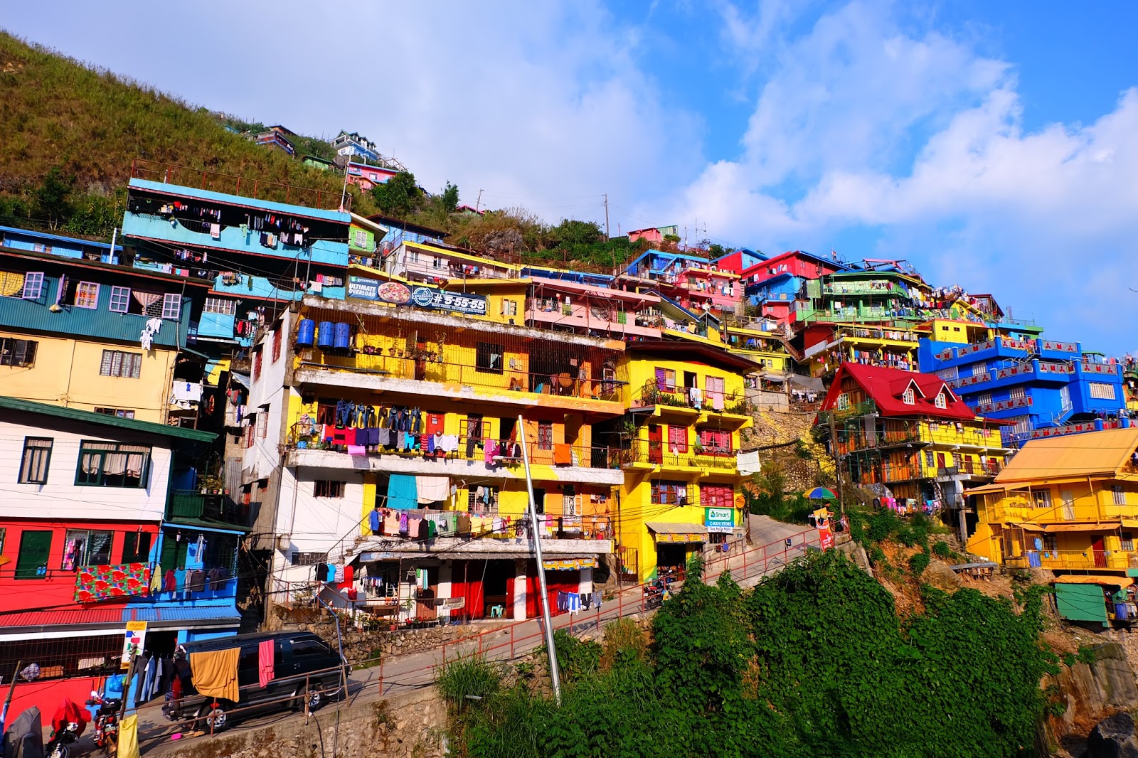 Rainbow Land Colorful Houses in La Trinidad, Benguet From The