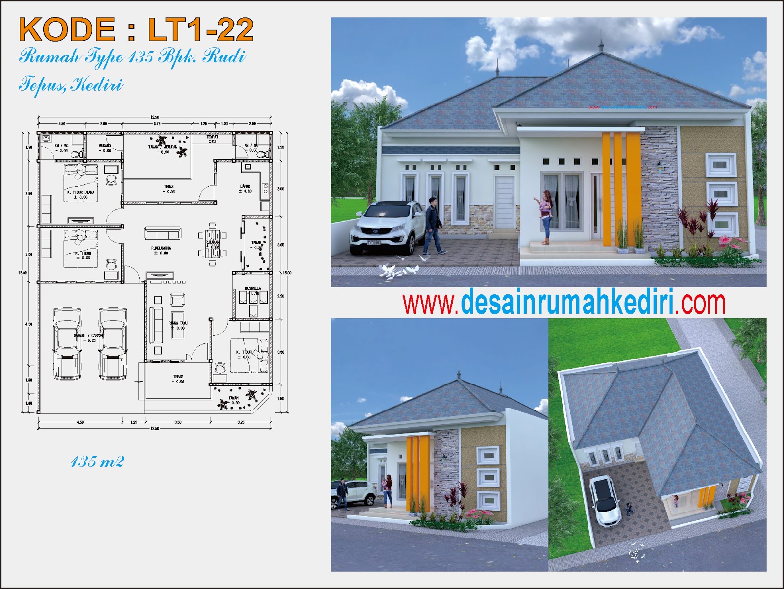 LT1 22 Jasa Desain Rumah Minimalis Bpk Rudi Di Kota Kediri Jasa