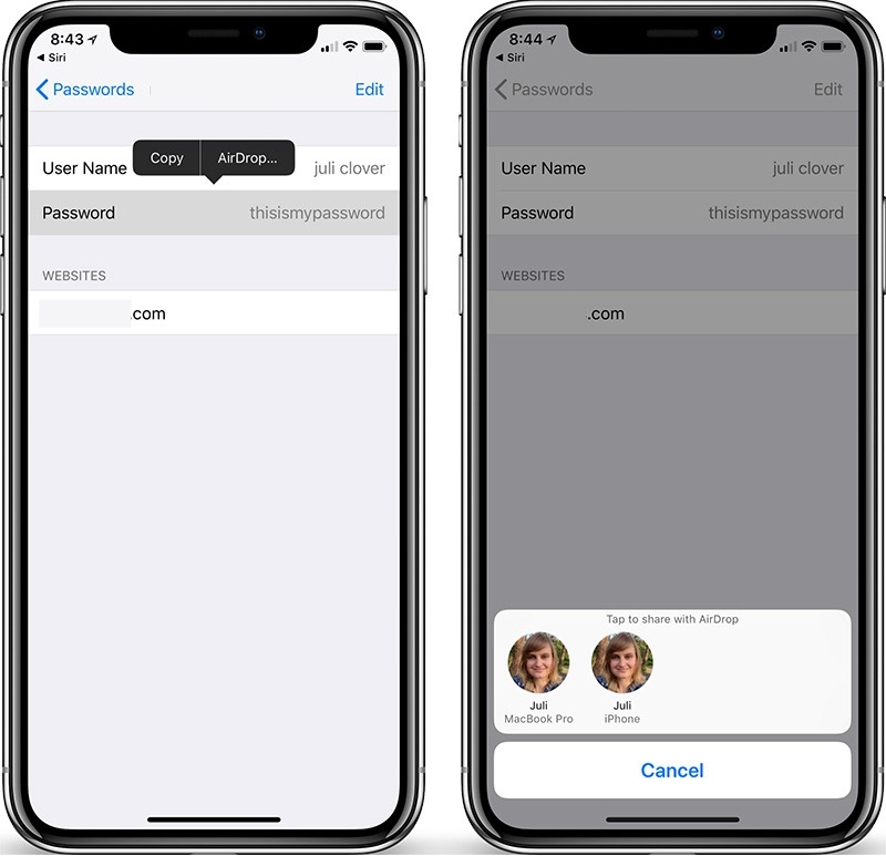 iOS 12 lets you share passwords via AirDrop