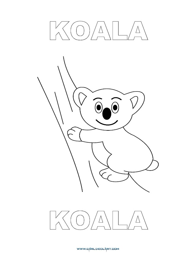Dibujos Inglés - Español con K: Koala - Koala
