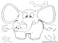 Mewarnai Gambar Anak Gajah