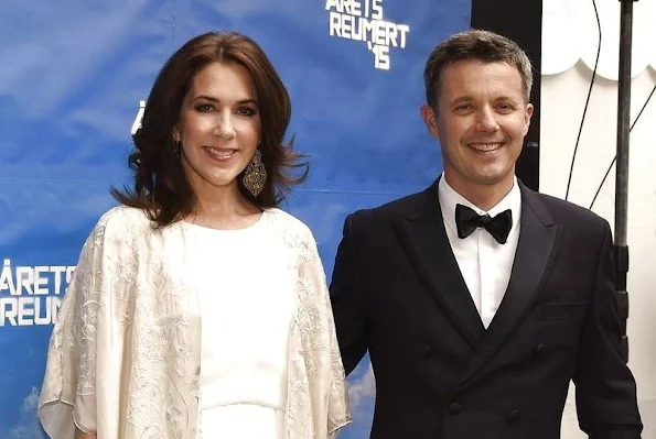 Crown Princess Mary and Crown Prince Frederik of Denmark attended the Annual Reumert Award 2015 Presentation