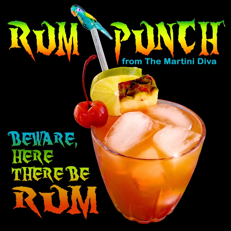 The MARTINI DIVA Triple RUM PUNCH Tiki Cocktail