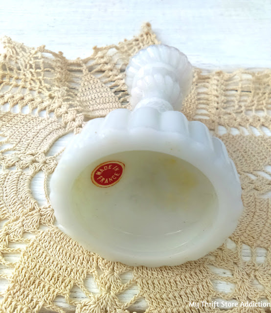 French opal glass/milk glass candlestick