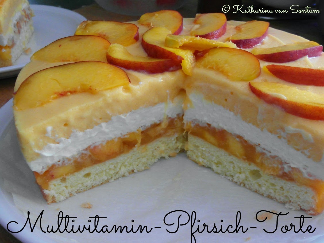 ich hab da mal was ausprobiert: sommerliche Multivitamin - Pfirsich - Torte