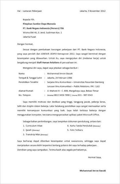 10 Contoh Surat Lamaran dan CV yang Simpel dan Menarik 10 Contoh Surat Lamaran dan CV yang Simpel dan Menarik