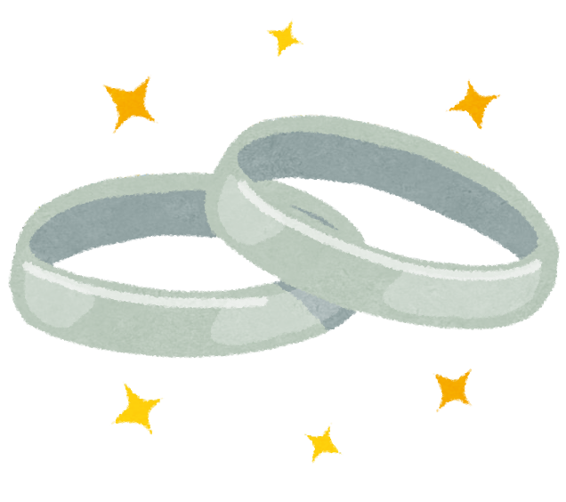無料イラスト かわいいフリー素材集: ペアリング・結婚指輪のイラスト