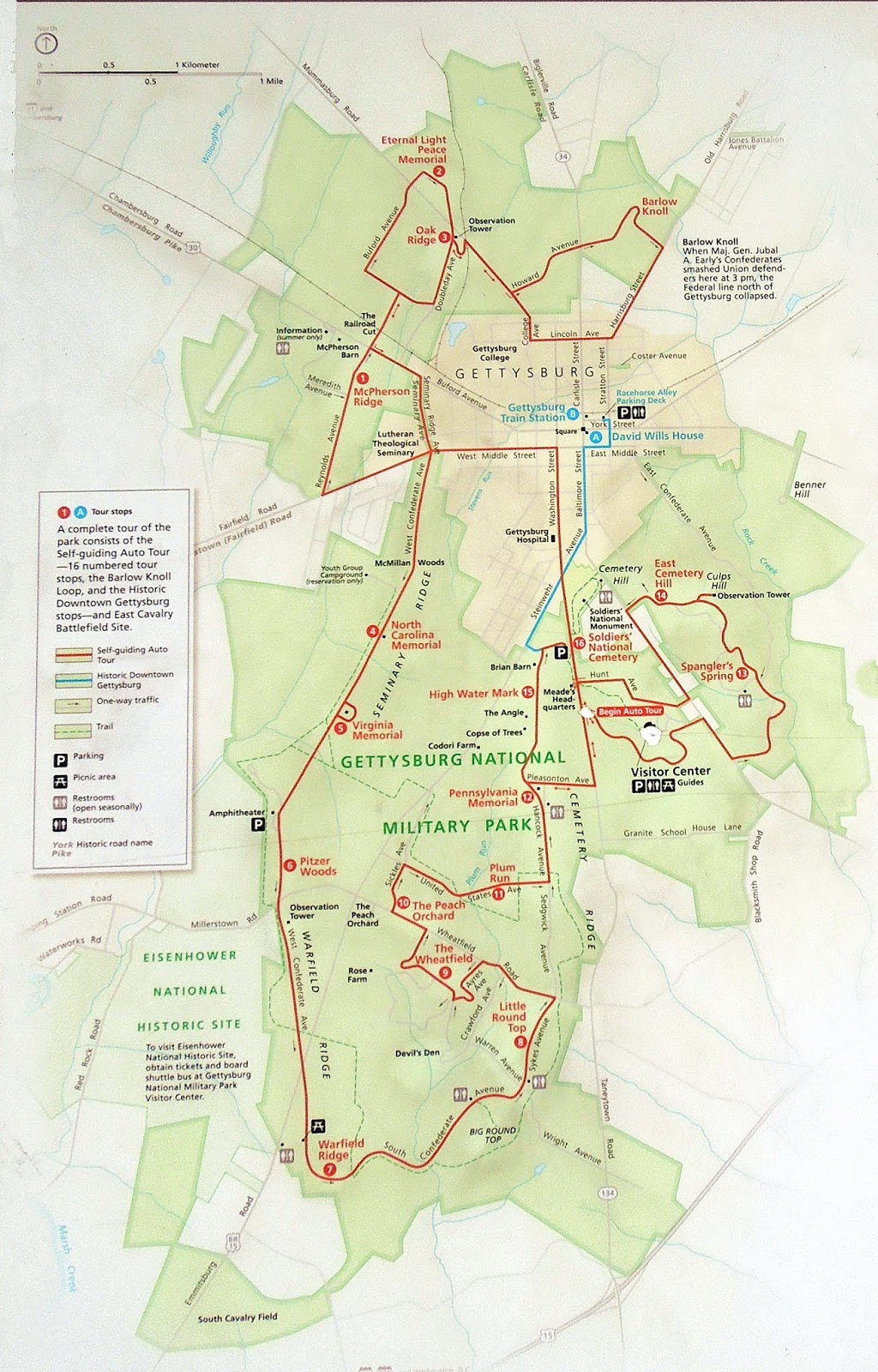 civil war battlefield tour map