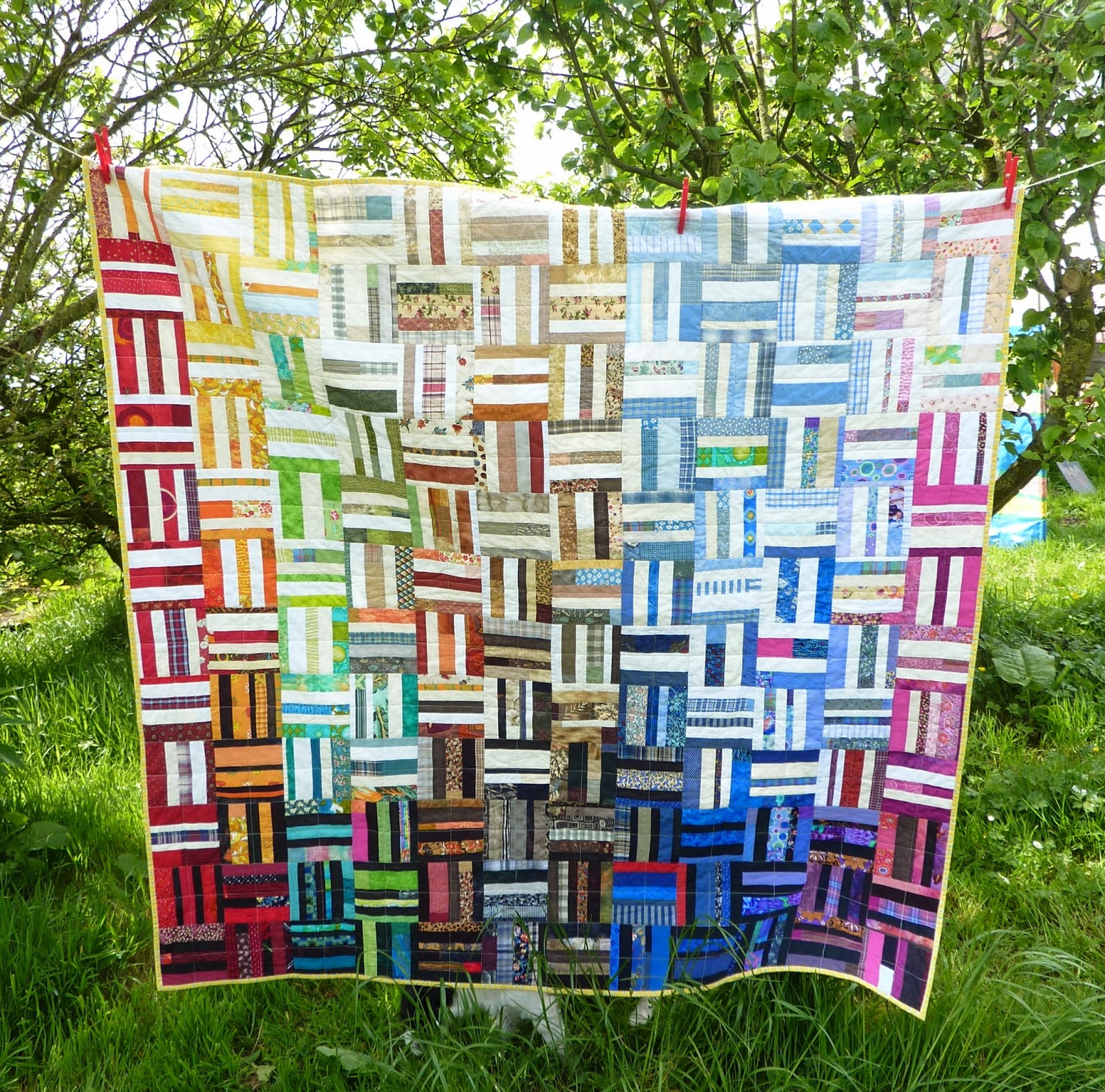 Fire Horse Textiles: Vintage-Style, Stripy Scrap Patchwork Quilt
