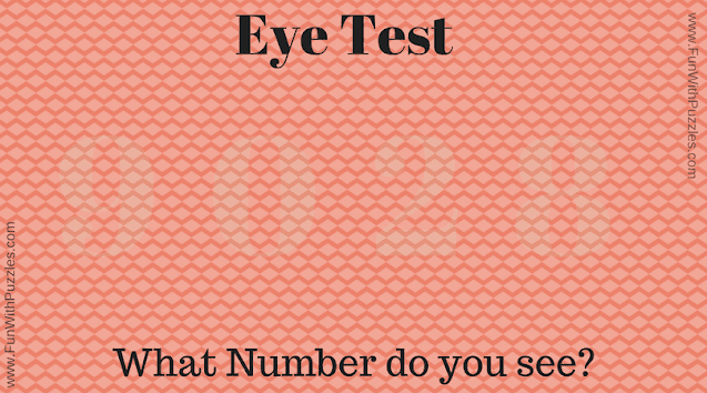 Eye Test Picture Puzzles: Easy eye test puzzle to read hidden number