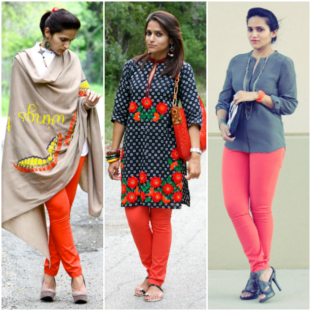 Three Ways To Style Orange Jeans | Tanvii.com - Indian Fashion ...