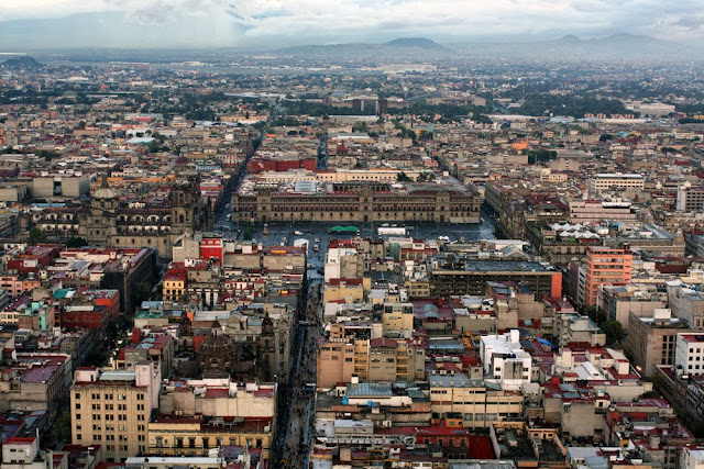 aerial view mexico city zocalo