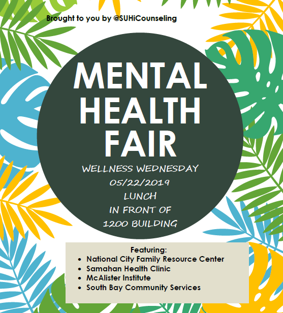 Sweetwater High Counseling Center Mental Health Fair, Wednesday 5/22
