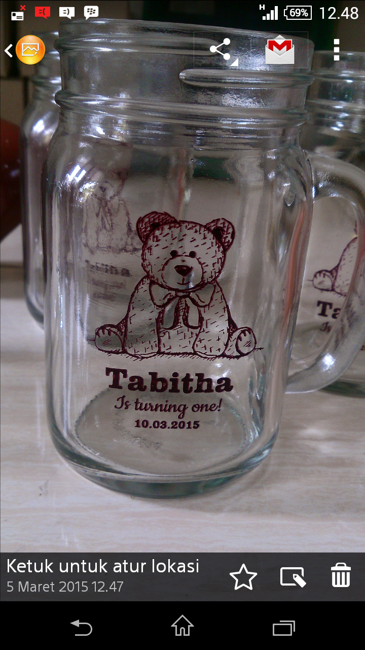 Sablon Gelas, toples, jar, piring, asbak, mug souvenir surabaya