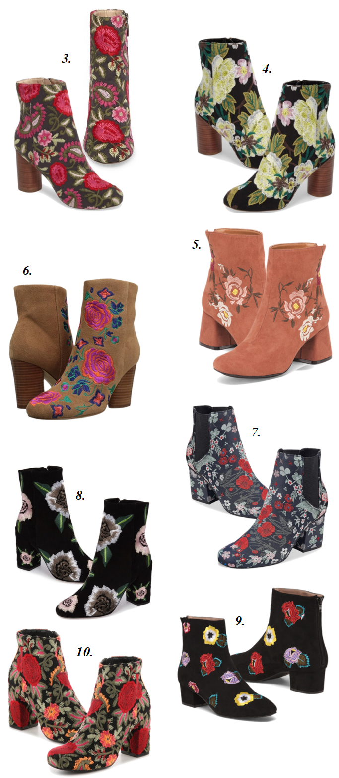 mia embroidered booties