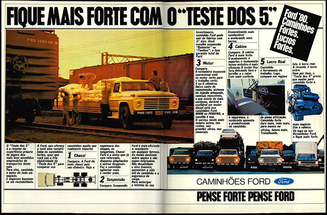 propaganda caminhões Ford - 1979.  propaganda de carros annos 70. reclame anos 70. oswaldo hernandez.