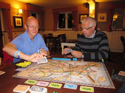 Ticket To Ride Europe - Malcolm and myself early in the game
