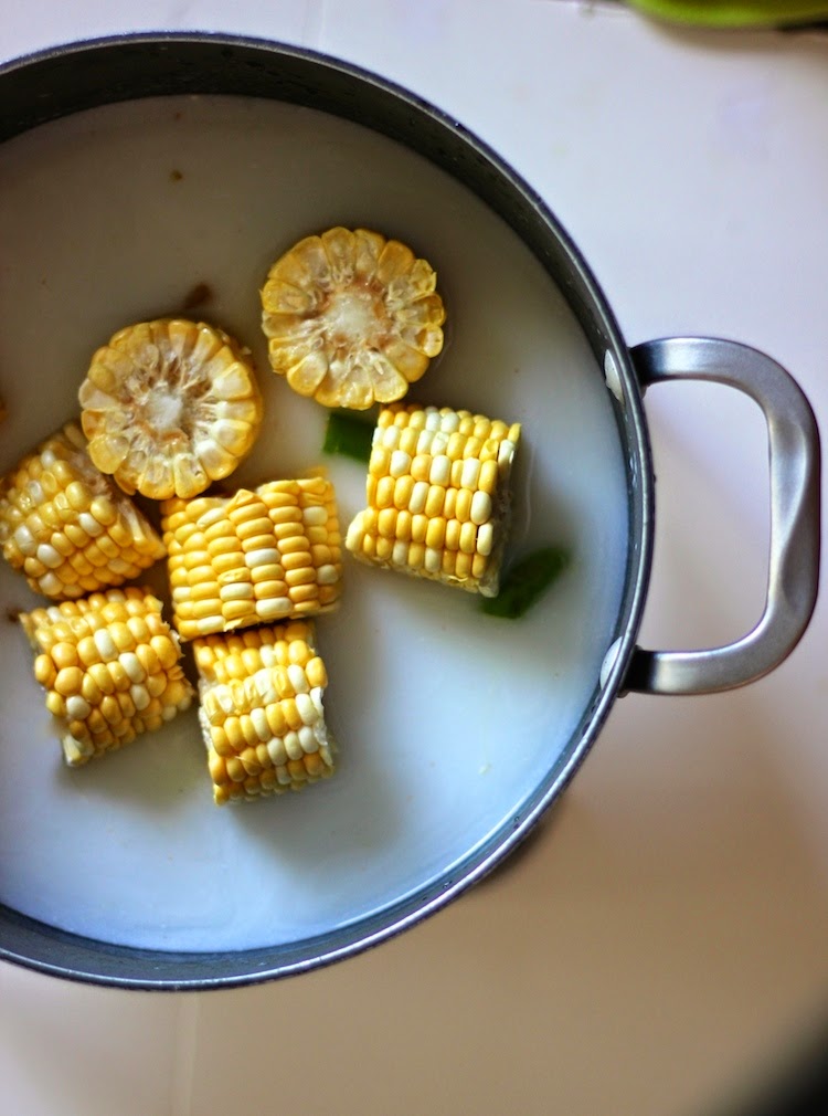Blessings From My Kitchen Corn in seasoned coconut milk