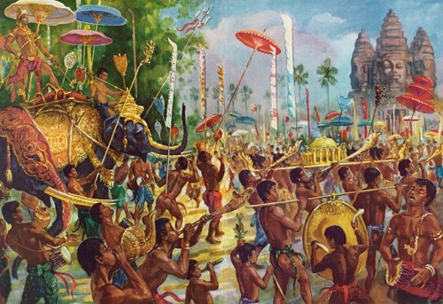 Le roi en route vers le temple Le roi en route vers le temple
