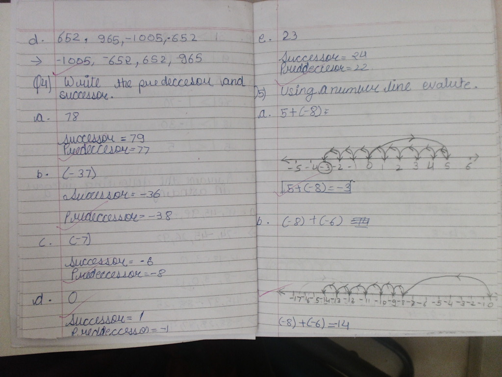 PIS VADODARA STD 7: Grade 7 Math Notebook Work