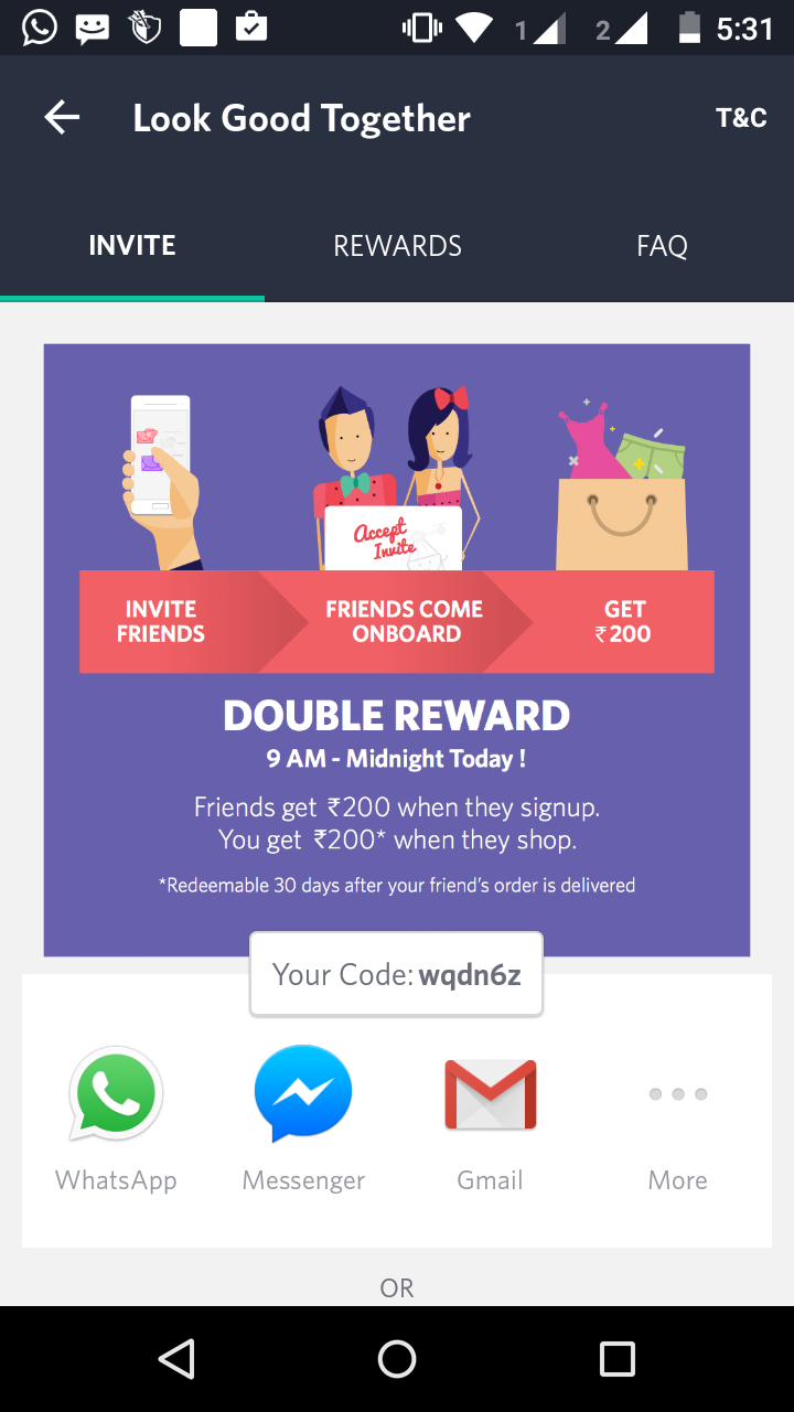 MYNTRA APP DOWNLOAD AND GET RS.200 FREE CREDITS + REFER AND EARN TO