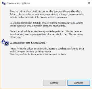 Eliminación de tinta mantenimiento epson