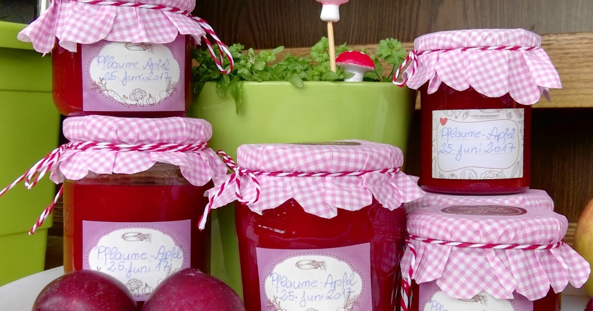 Fruchtige Pflaumen Apfel Marmelade