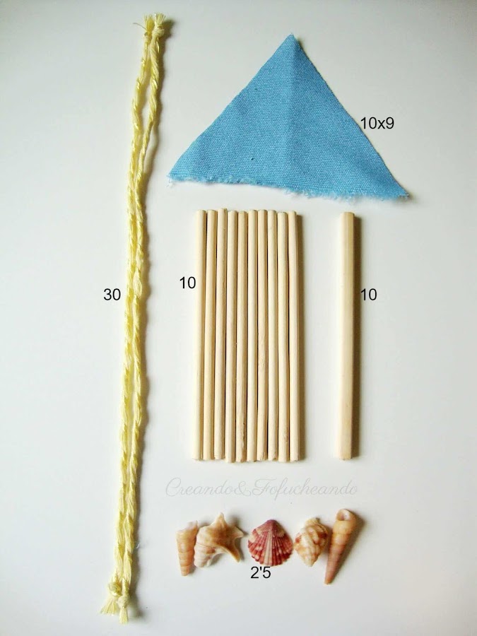 piezas y medidas que necesitamos para hacer este post homenaje al verano,un tutorial muy diy