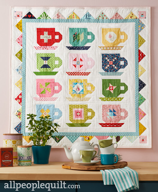 Tea Party Quilt for American Patchwork & Quilting Magazine by Heidi Staples of Fabric Mutt